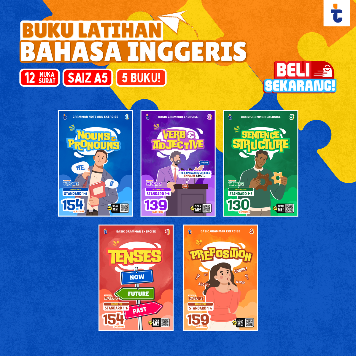 5 BUKU LATIHAN BAHASA INGGERIS