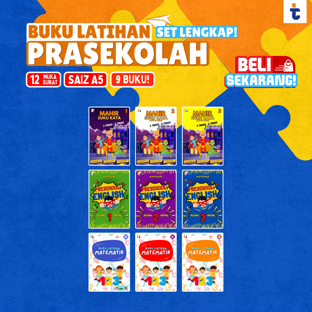 9 BUKU PRASEKOLAH CEPAT PANDAI